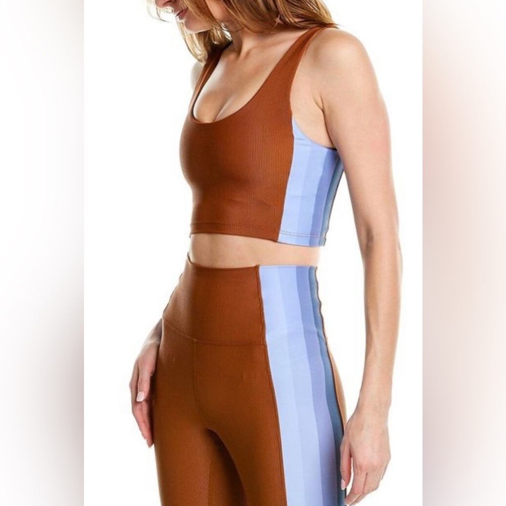 Beach Riot Two-Tone Brown and Blue Bra